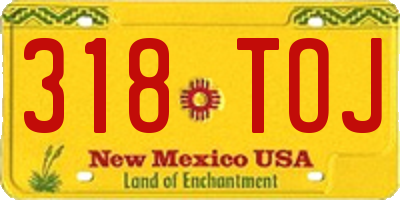 NM license plate 318TOJ