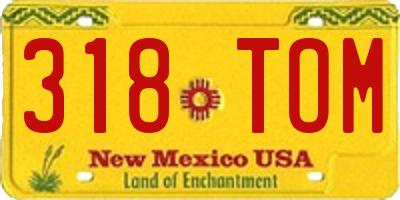NM license plate 318TOM