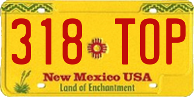 NM license plate 318TOP