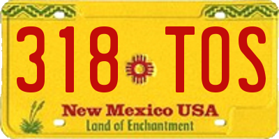 NM license plate 318TOS