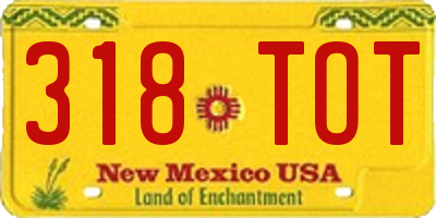NM license plate 318TOT