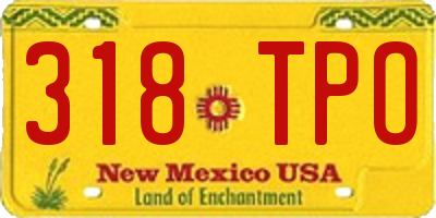 NM license plate 318TPO
