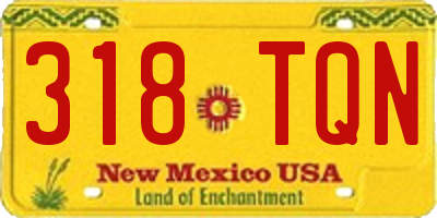 NM license plate 318TQN