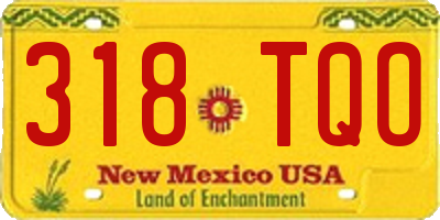 NM license plate 318TQO