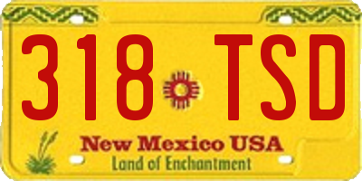 NM license plate 318TSD