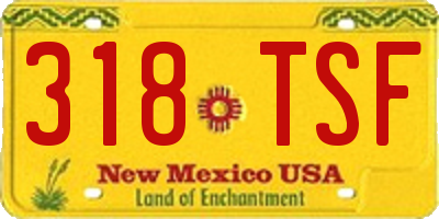 NM license plate 318TSF