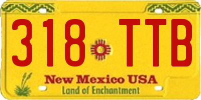 NM license plate 318TTB