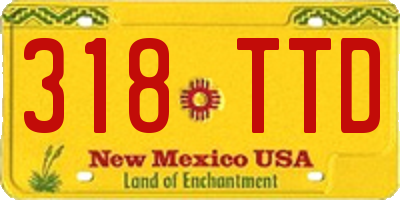 NM license plate 318TTD