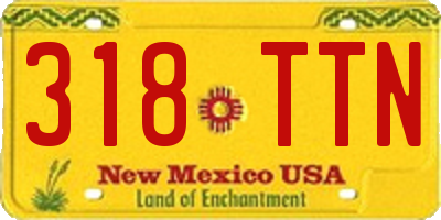 NM license plate 318TTN