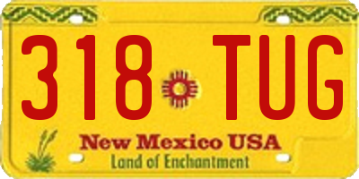 NM license plate 318TUG