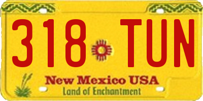 NM license plate 318TUN