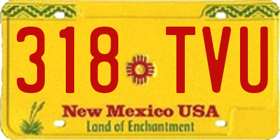 NM license plate 318TVU