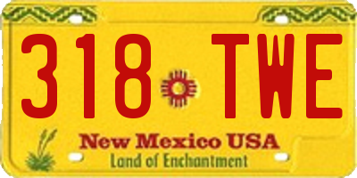NM license plate 318TWE
