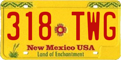 NM license plate 318TWG