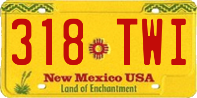 NM license plate 318TWI