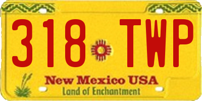 NM license plate 318TWP
