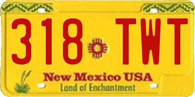 NM license plate 318TWT