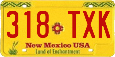 NM license plate 318TXK