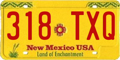 NM license plate 318TXQ