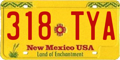 NM license plate 318TYA