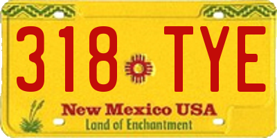 NM license plate 318TYE
