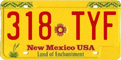 NM license plate 318TYF