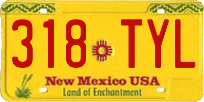 NM license plate 318TYL