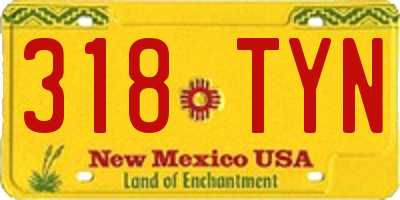 NM license plate 318TYN
