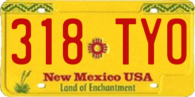 NM license plate 318TYO