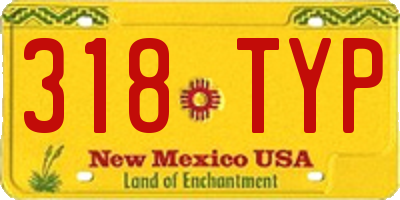 NM license plate 318TYP