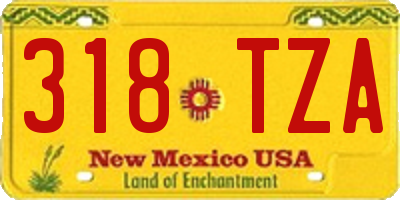 NM license plate 318TZA