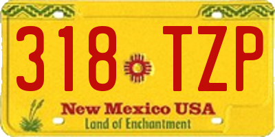 NM license plate 318TZP