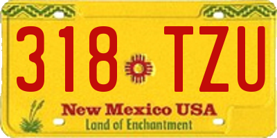 NM license plate 318TZU