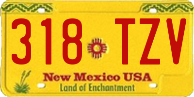 NM license plate 318TZV