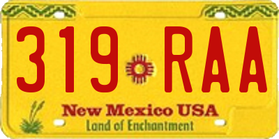 NM license plate 319RAA