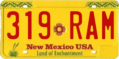 NM license plate 319RAM