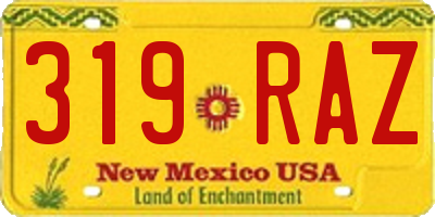 NM license plate 319RAZ