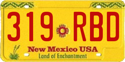 NM license plate 319RBD