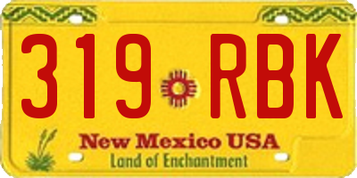 NM license plate 319RBK
