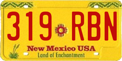 NM license plate 319RBN