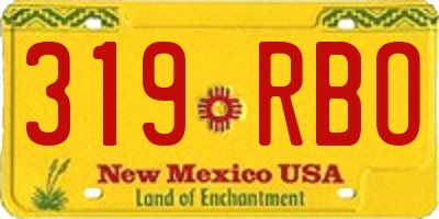 NM license plate 319RBO