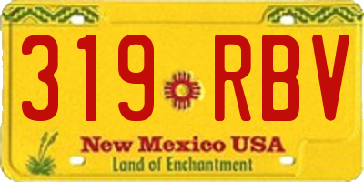NM license plate 319RBV