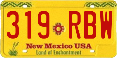 NM license plate 319RBW