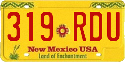 NM license plate 319RDU