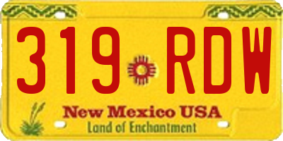 NM license plate 319RDW