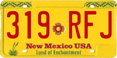NM license plate 319RFJ