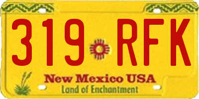 NM license plate 319RFK