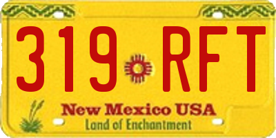 NM license plate 319RFT