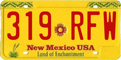 NM license plate 319RFW