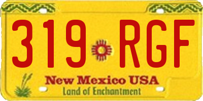 NM license plate 319RGF